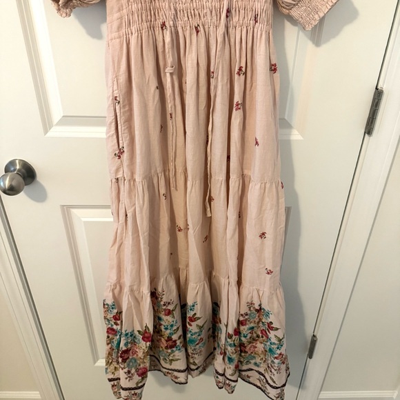 Anthropologie Somerset Puff sleeve blush pink maxi dress size S - Picture 4 of 11